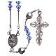 Rosary beads in strass and sterling silver 4mm Capri blue s2
