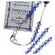 Rosary beads in strass and sterling silver 4mm Capri blue s3