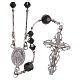 Rosary beads in strass and sterling silver 4mm black s1