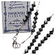 Rosary beads in strass and sterling silver 4mm black s3