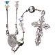 Rosary beads in strass and sterling silver 4mm iridescent s1
