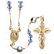 Rosary beads in strass and golden sterling silver 4mm blue s1