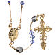 Rosary beads in strass and golden sterling silver 4mm blue s2