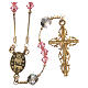 Rosary beads in strass and golden sterling silver 4mm pink s2