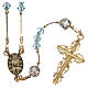 Rosary beads in strass and golden sterling silver 4mm light blue s2