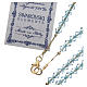 Rosary beads in strass and golden sterling silver 4mm light blue s3