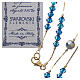 Rosary beads in strass and golden sterling silver 4mm Capri blue s3