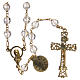 Rosary beads in strass and golden sterling silver 6mm white s2