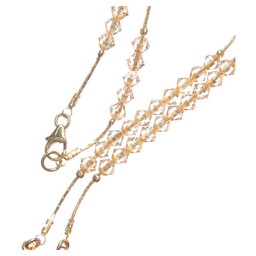 Rosary beads in strass and golden sterling silver 4mm gold 3
