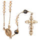 Rosary beads in strass and golden sterling silver 4mm gold s1