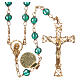 Rosary beads in strass and golden sterling silver 6mm green s1