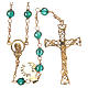 Rosary beads in strass and golden sterling silver 6mm green s2