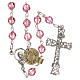 Rosary beads in strass and golden sterling silver 6mm pink s2
