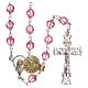 Rosary beads in strass and golden sterling silver 6mm pink s1