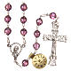 Rosary beads in strass and sterling silver 6mm amethyst s1