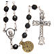 Rosary beads in strass and sterling silver 6mm black s2