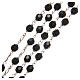 Rosary beads in strass and sterling silver 6mm black s3