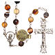 Rosary beads in Brazilian agate and sterling silver 6mm amber s1
