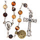 Rosary beads in Brazilian agate and sterling silver 6mm amber s2