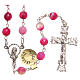 Rosary beads in Brazilian agate and sterling silver 6mm fuchsia s1
