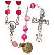 Rosary beads in Brazilian agate and sterling silver 6mm fuchsia s2