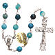 Rosary beads in Brazilian agate and sterling silver 6mm blue s1