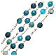 Rosary beads in Brazilian agate and sterling silver 6mm blue s3