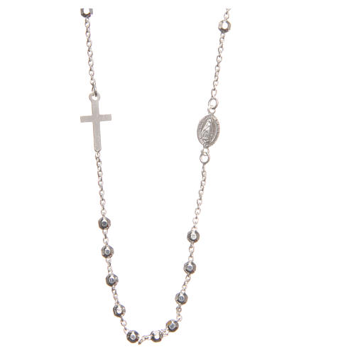 Rosary in sterling silver with grains measuring 3mm 1