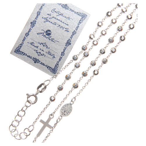 Rosary in sterling silver with grains measuring 3mm 3