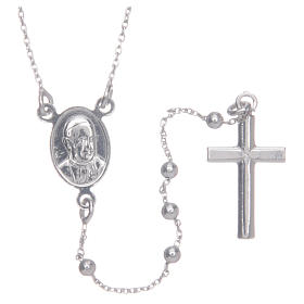 Collana rosario AMEN classico argento 925 fin. Rodio