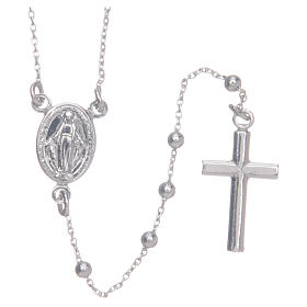 Collana rosario AMEN classico argento 925 fin. Rodio