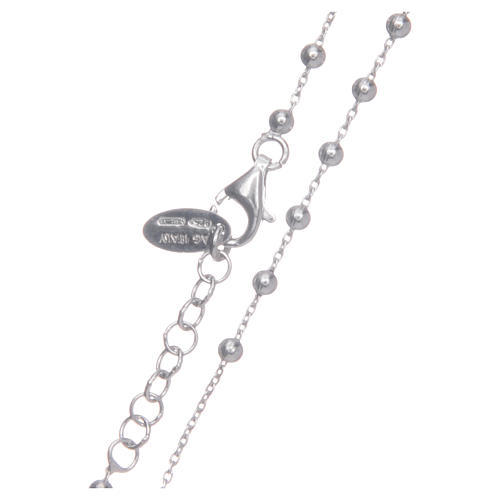 Collana rosario AMEN classico argento 925 fin. Rodio 3