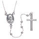 Amen Collana Rosari In Argento 925 Rodiato Con Cristalli Verde Petrolio - Lunghezza Regolabile 50+2 Cm