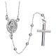 Collana rosario AMEN classico argento 925 fin. Rodio s2