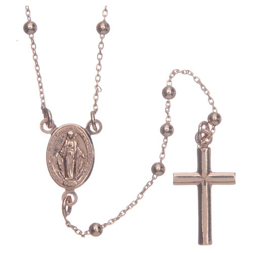 Collana rosario AMEN classico argento 925 fin. Rosè 1