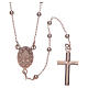 Collana rosario AMEN classico argento 925 fin. Rosè s2