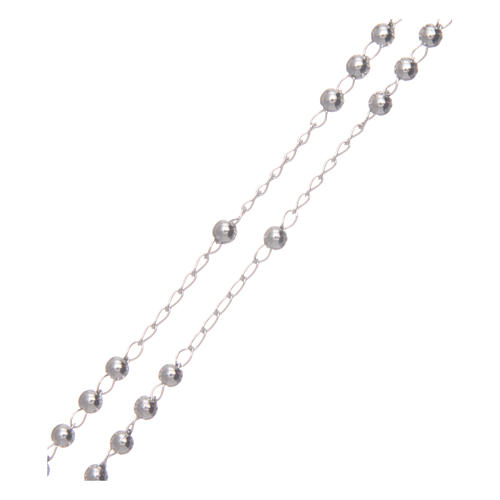 Klassische Rosenkranzkette von AMEN 3 mm aus 925er Silber rhodiniert 3