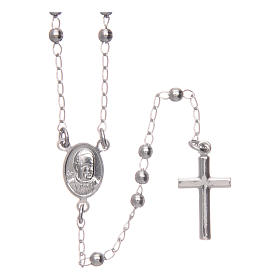 Collana rosario AMEN classico 3 mm arg 925 fin. Rodio