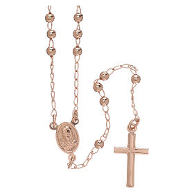 Collana rosario AMEN classico 3 mm arg 925 fin. Rosè