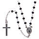 Collana rosario AMEN classico crist neri arg 925 Rodio s1