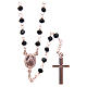 Collana rosario AMEN classico crist neri arg 925 Rosè s2
