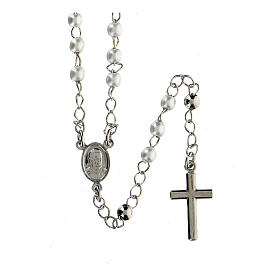 Collana rosario AMEN classico perle arg 925 Rodio