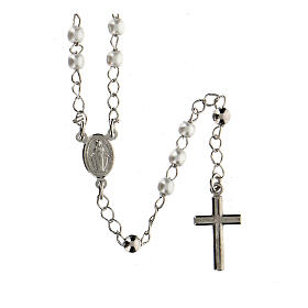 Collana rosario AMEN classico perle arg 925 Rodio