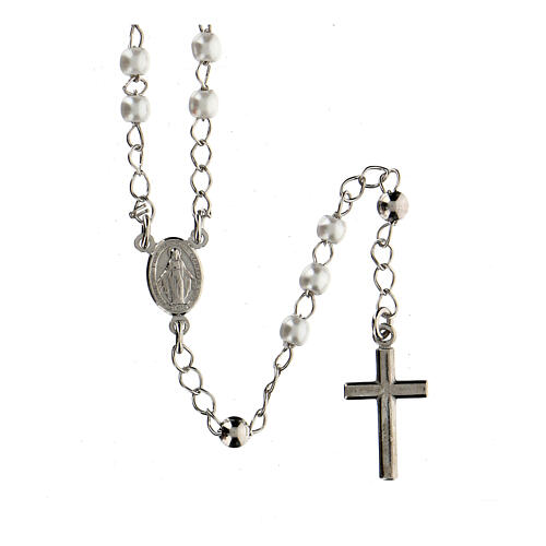 Collana rosario AMEN classico perle arg 925 Rodio 2