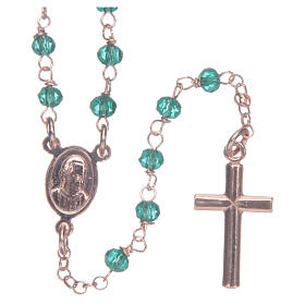 Halskette von AMEN mit grünen Perlen aus 925er Silber, Roségold