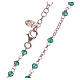 Rosary Necklace AMEN classic green crystals, silver 925 Rosè s4