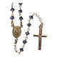 Rosary Necklace AMEN classic blue crystals, silver 925 Yellow s1