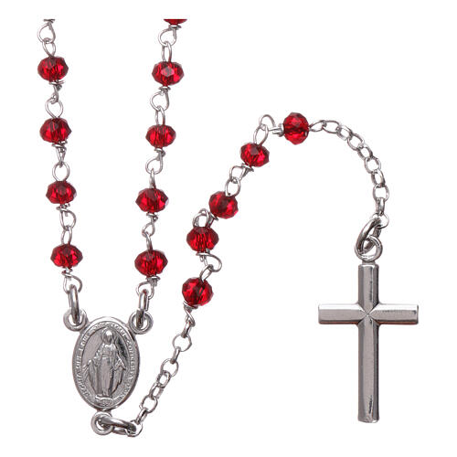 Halskette von AMEN mit roten Perlen aus 925er Silber 1