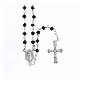 Halskette von AMEN mit schwarzen Perlen aus 925er Silber und Kreuzanhänger