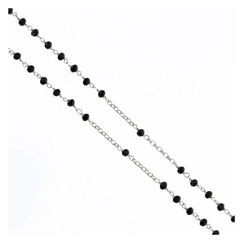 Rosary Necklace AMEN classic Pavè black crystals, silver 925 Rhodium 3